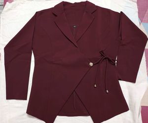 Wrap Style Co-ord Set, actually wine in colour, so