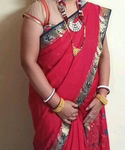 Red Festive Wear Saree