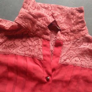Stylish Red Sleeveless Tunic Top