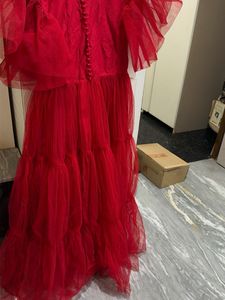 Red Tulle Tiered Dress