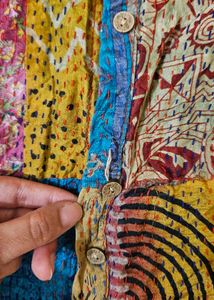 Reversible Kantha Quilted Colorful Top