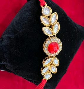 Elegant Rakhi with Red Stone