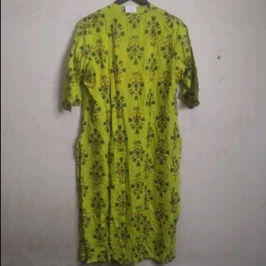 New Green Floral Print Kurta