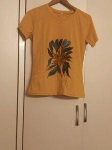 Yellow T-Shirt with Floral Print