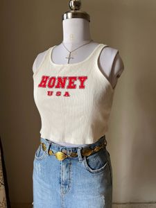 White Honey USA Ribbed Tank Top