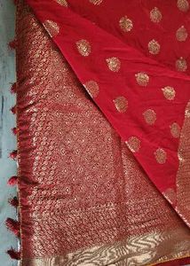 Elegant Red Banarasi Saree very soft material
