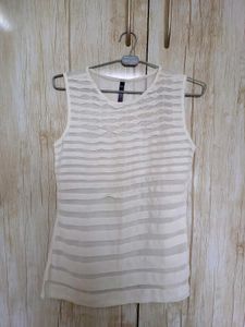 Sheer Off White Tank Top