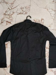 Men's Black Mandarin Collar Shirt