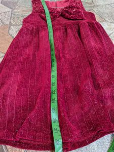 Sparkly Red Party Dress with Bow