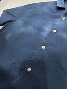 Men's Black Short Sleeve Button-Up Shirt
