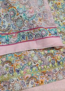 Pure Masleen Shimmer Weaving Suit Golden Embroider
