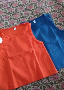 Blue &amp; Orange Tank Tops (2 pcs) combo