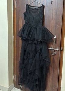 full length dress with frills
