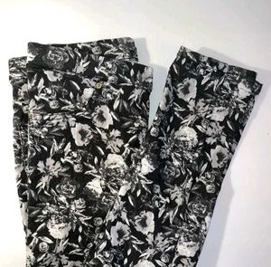 H&amp;M Floral Print Jeans