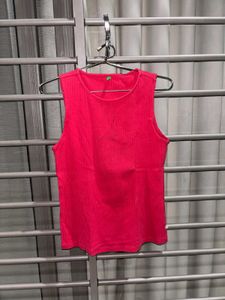 Vibrant Red Ribbed Tank Top