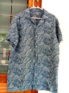 Men's Short Sleeve Tropical Print Shirt