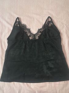 Black Lace Trim Cami Top