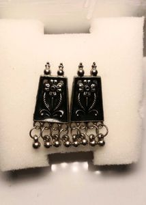 Boho Silver Toned Dangle Earrings