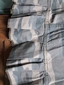 New Khaki Print Mini Skirt