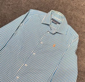 Ralph Lauren Girls/Women's Aqua Blue &amp; White Strip