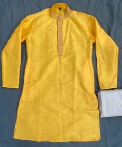 Men’s Yellow embroidered Haldi Kurta Pajama Set
