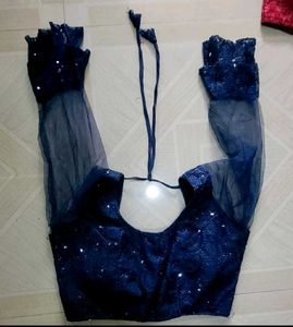 set 2 Maroon Sequin Blouse with Net Sleeves