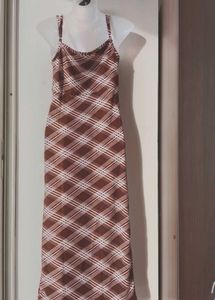 Trendy plaid maxi dress (XL)