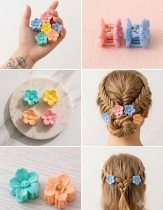 Cute Flower Hair Claw Clips Set of (6)