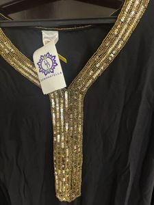 Elegant Black Embellished Kurta Set
