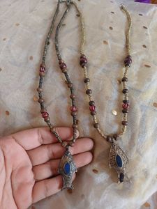 Real afghan Unique Fish Pendant Beaded Necklace