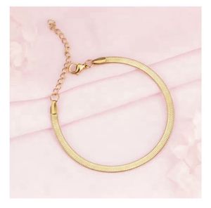 Palmonas Gold Herringbone Chain Bracelet