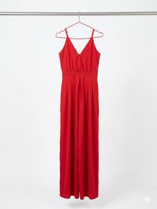 V-Neck Red long dress