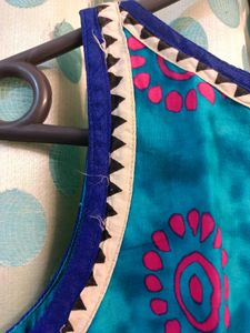 Retro Teal Print Dress