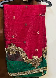 Saree Beautiful Maroon Green