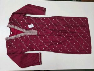 Elegant Maroon Embroidered Kurta Set