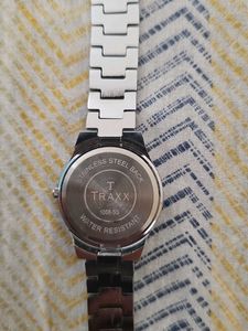 Traxx Women's Pink Dial Crystal Watch
