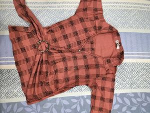 Pink Plaid Tie-Front Shirt