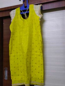 Yellow Kurta with Floral Print