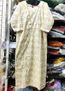 Elegant Yellow Printed Kurta Set