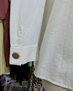 White Button-Detail Shirt