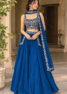 Royal Blue Embroidered Lehenga Choli