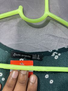 Cute Green Floral Print Dress
