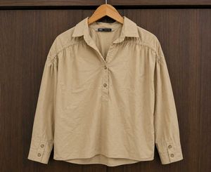 Zara Classic Beige Casual Tunic Top