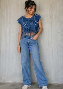 Blue Bandana Print Top