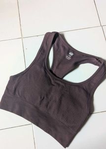 H&amp;M Ribbed Brown Sports Bra