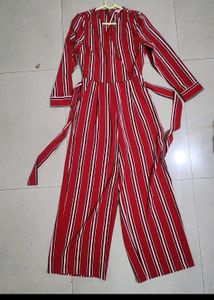 Retro Beauty Cover Story Striped Jumpsuit