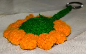 Handmade Crochet Sunflower Keychain