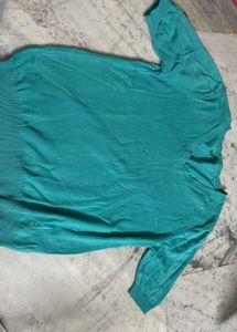 Teal V-Neck Knit Sweater