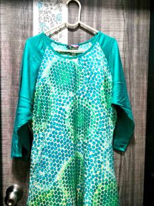Green & Blue Polka Dot Kurta