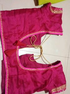 Vibrant Lime Green Saree with Pink Blouse